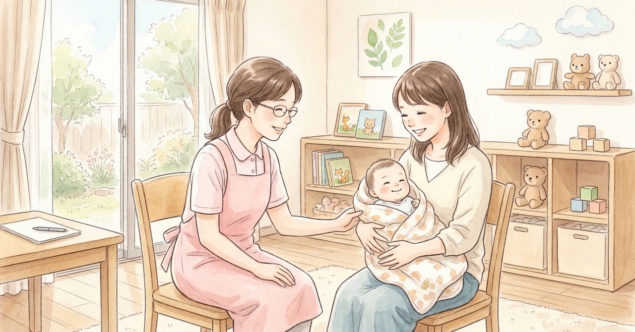 えびの市で育児や子どもの育ちを相談したい——こども家庭センターへの連絡と面談準備の絵