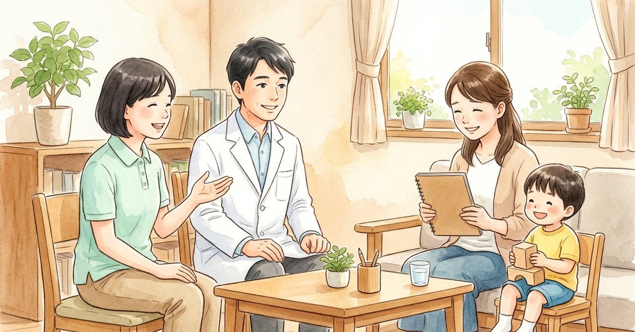 医療のリハビリと児童発達支援同じ時期に利用したいとき、何を相談する？の絵