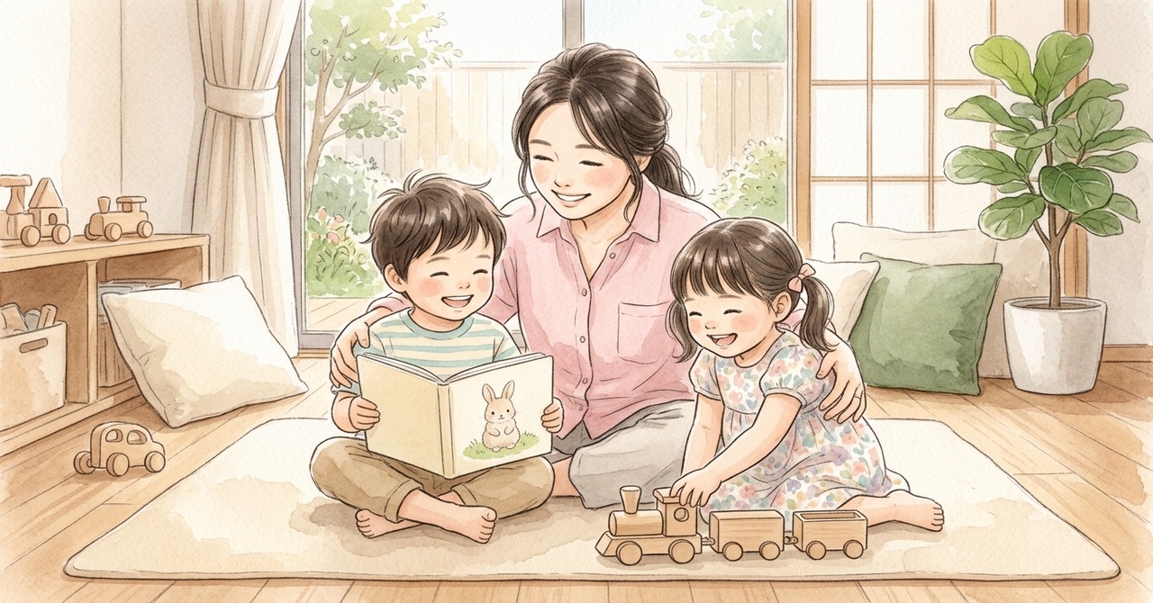 豊島区で双子の一人だけが療育に通う——面談中、もう一人の居場所をどう決める?の絵
