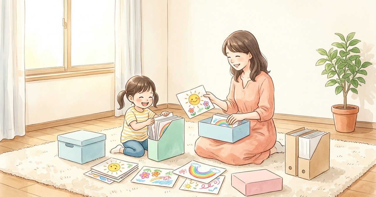 療育のプリントがたまりすぎた——残す物・返す物・処分する物をどう分ける?の絵