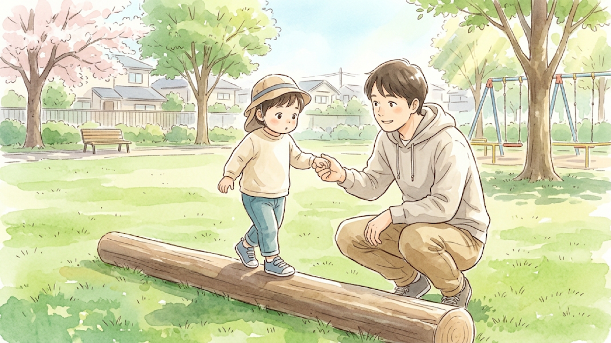 体を動かして遊ぶ子どものイラスト